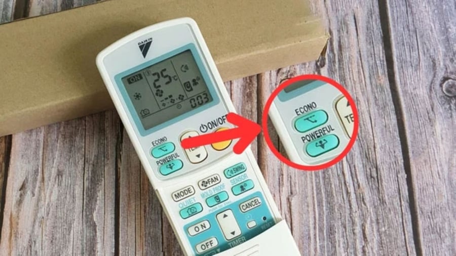 Bật chế độ ECO (hoặc nút ECONO) giúp sử dụng điều hoà tiết kiệm điện đến 50%