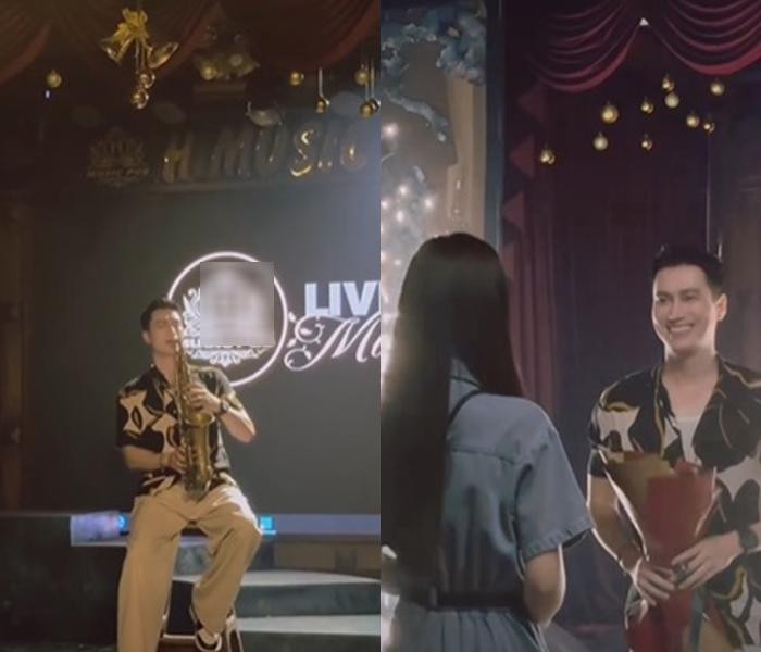 Việt Anh khoe clip bày tỏ tình cảm với một cô gái.   