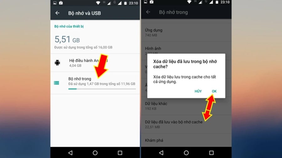 Bộ nhớ đệm (Cache) là nơi lưu trữ những file chứa dữ liệu tạm thời phát sinh trong quá trình sử dụng ứng dụng.