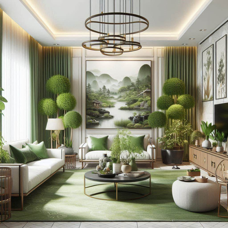 Cây cảnh phong thủy không chỉ là yếu tố trang trí mà còn góp phần quan trọng trong việc tạo nên không gian phòng khách sống động, thanh lịch và dễ chịu