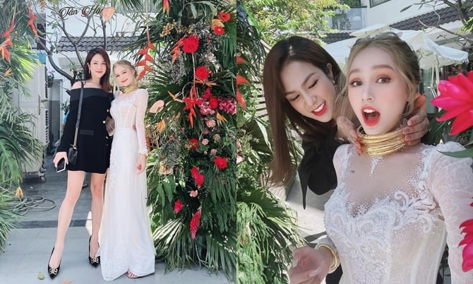 Diệp Lâm Anh và Xoài Non từng có mối quan hệ thân thiết, không chỉ vì là chị em dâu mà còn qua nhiều hoạt động chung trong làng giải trí.    