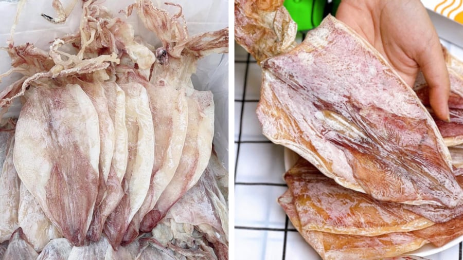 Mực khô có nhiều kích thước khác nhau.