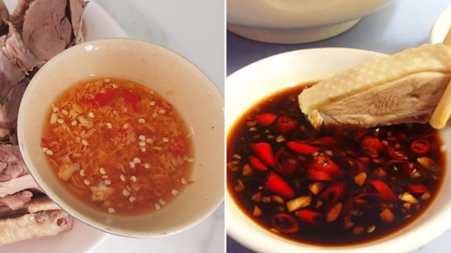 Nước chấm vịt luộc có thể là nước mắm gừng hoặc nước tương đều được.