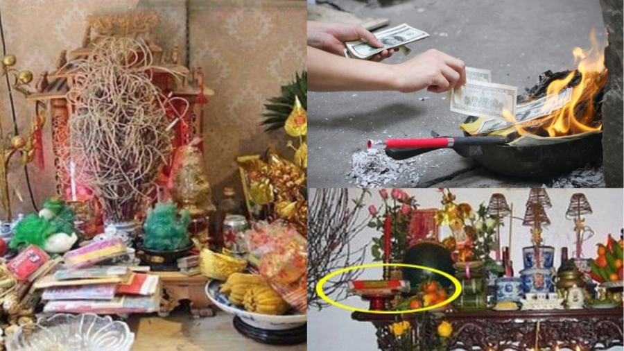 Không nên đặt tiền giấy vàng mã trên ban thờ lâu