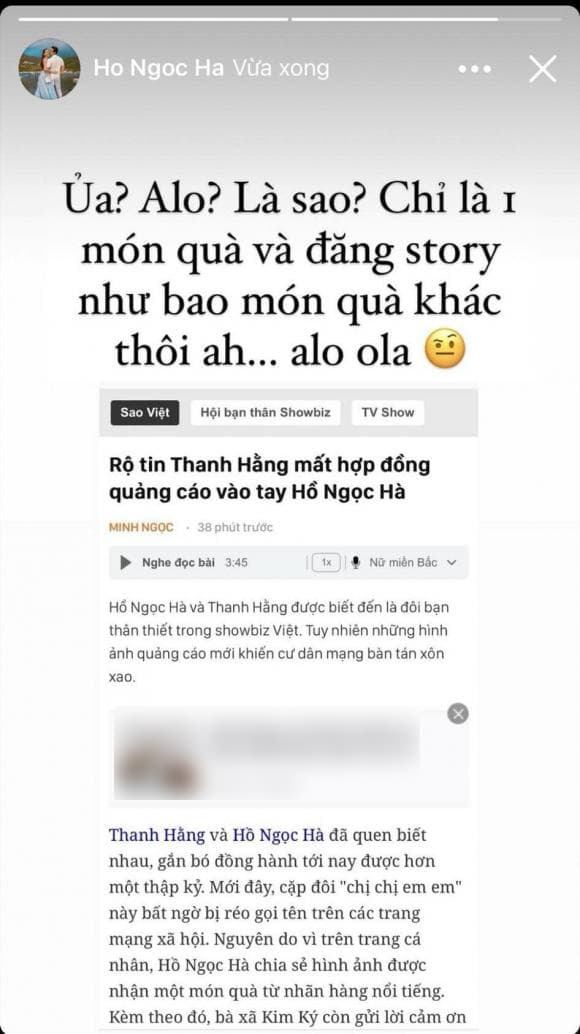 Hà Hồ lập tức có phản ứng cực hài.    