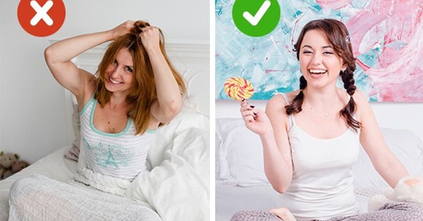 Luôn chải tóc trước khi đi ngủ. Sau khi bạn đã sắp xếp tóc trên gối, kéo tóc xuống phía sau để sắp xếp theo mép trên của gối. 