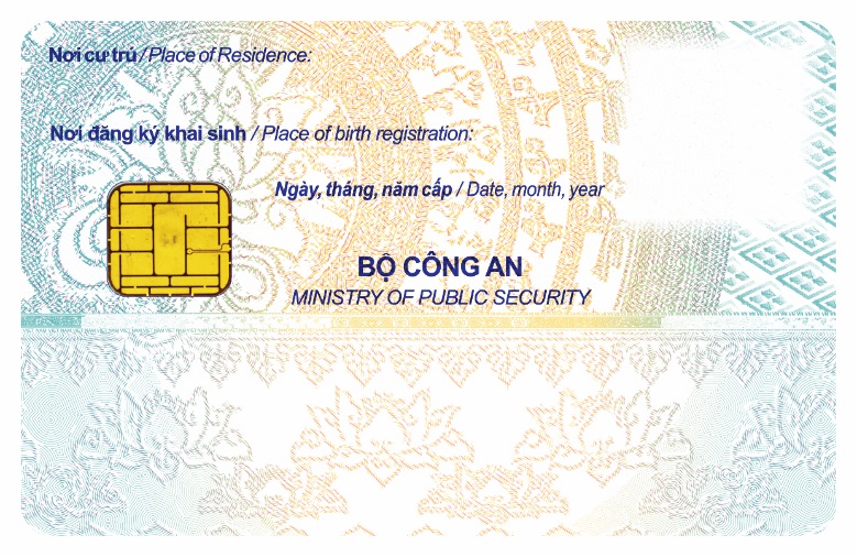 Mặt sau của thẻ Căn cước mẫu mới.