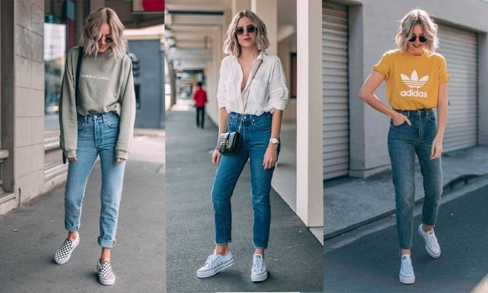 Phụ nữ eo to chân ngắn nên ưu tiên những dáng quần suông thẳng từ trên xuống dưới che đi phần eo to hoàn hảo.