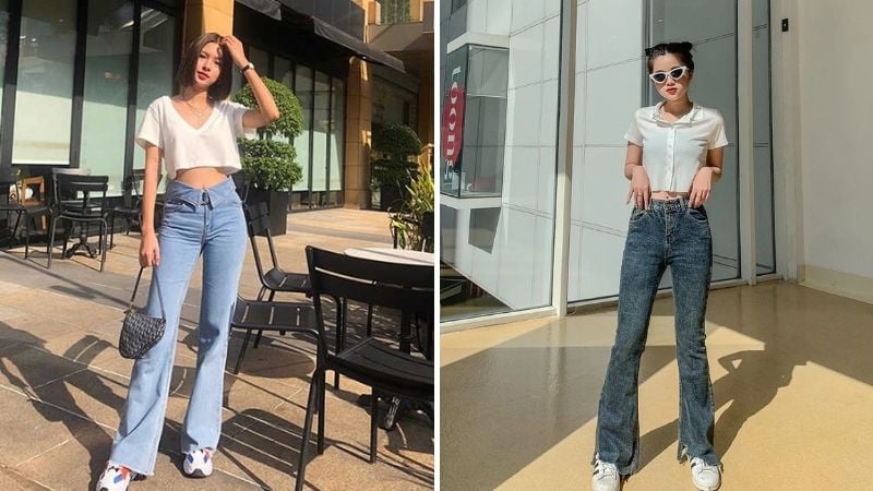 Thiết kế ống loe có thể làm eo trông to hơn.