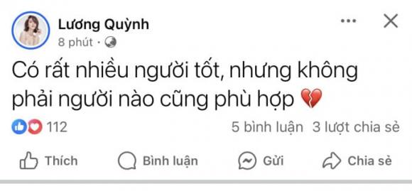 Quỳnh Lương gây xôn xao với chia sẻ như ẩn ý chuyện chia tay  