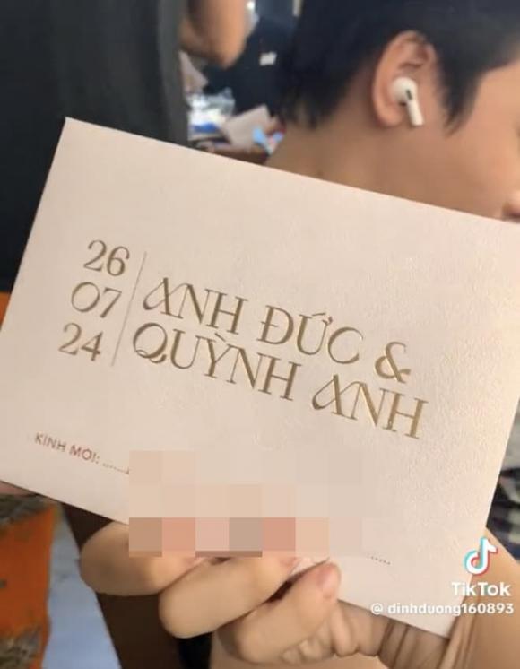 Thiệp cưới của Anh Đức.