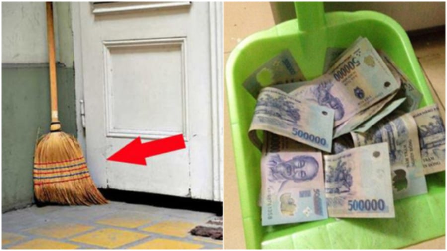 Đặt chổi trước cửa nhà hao hụt tiền tài