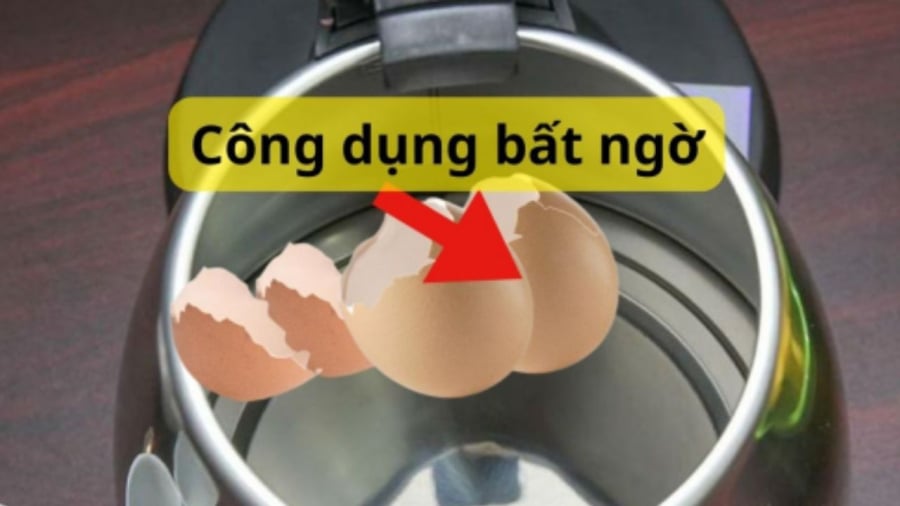 Vỏ trứng giúp làm sạch mảng bám ấm siêu tốc