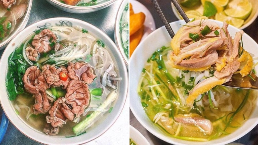 Nước dùng phở bò và phở gà sẽ sử dụng các loại gia vị khác nhau.