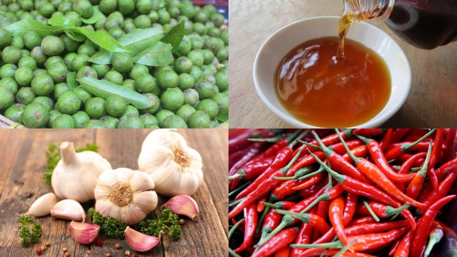 Nguyên liệu sấu ngâm mắm