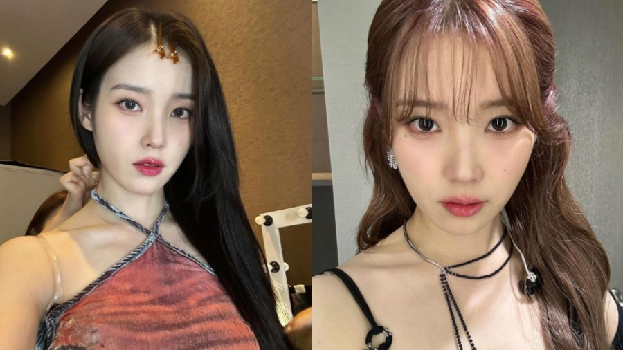 Nữ ca sĩ kiêm diễn viên IU thường kết hợp kiểu son môi kẹo hồ lô ngọt ngào.     