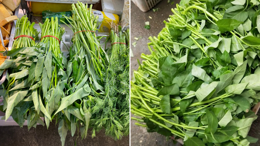 Nên chọn những bó rau muống tươi xanh nhưng không cần quá bóng bẩy. 
