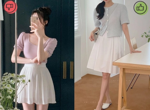 Chân váy này dễ khiến style của bạn trở nên hớ hênh khi di chuyển, ngồi xuống. 