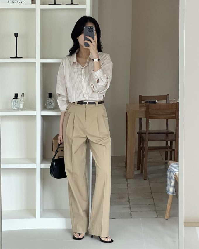 Các nàng đừng quên sơ vin gọn gàng, rồi hoàn thiện bằng các mẫu giày đứng dáng