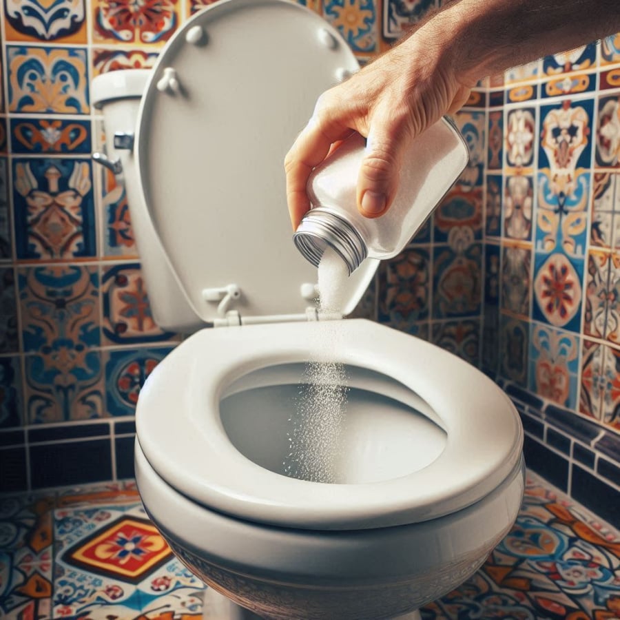 Sau khi để hỗn hợp ngấm, hãy dùng bàn chải để chà sạch các bề mặt này và sau cùng xả với nước sạch