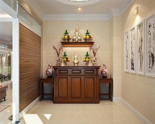 Việc đặt bàn thờ gần tường nhà vệ sinh là điều đại kỵ trong phong thủy.