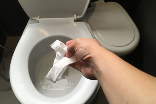 Giấy vệ sinh bạn đang sử dụng có độ phân hủy nhanh thì bạn hoàn toàn có thể lựa chọn ném nó vào bồn cầu và nhấn nút xả