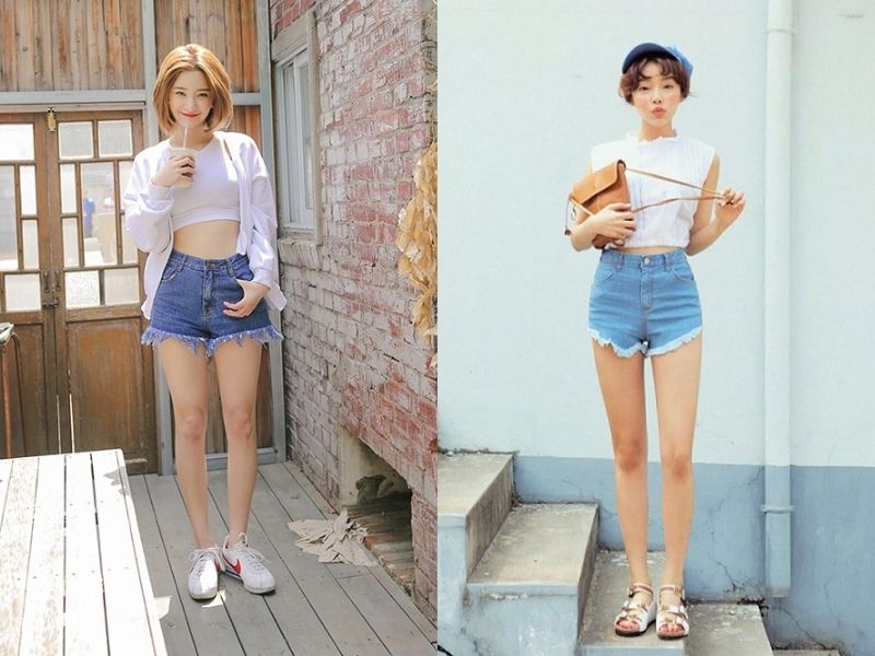 Các nàng có thể diện quần denim short từ mùa hè sang thu nhưng hông nên chọn quần denim bó sát vì phiên bản này không còn chuẩn mốt. 