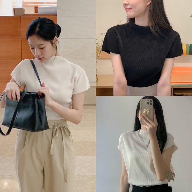Cùng 1 kiểu dáng nhưng chị em có thể chọn chất liệu xốp gân và chất liệu dệt kim để mix match với Shbet999 com đăng nhập thu đông.