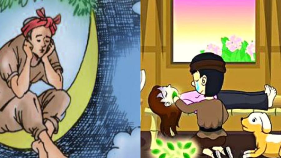 Cuội cứu chó và chó cũng hiến ruột cho vợ Cuội