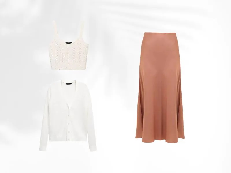 Với chiếc áo cardigan mềm mại, ấm áp, phối cùng áo kiểu Billy dệt kim tinh tế, không chỉ tạo nên một tổng thể hài hòa mà còn giữ ấm vừa đủ trong những ngày Thu lãng mạn.