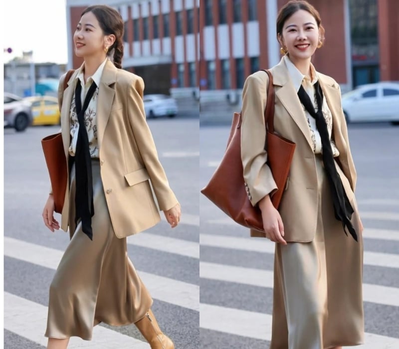 Nếu váy dài có thiết kế gọn gàng, kết hợp với áo vest sẽ tạo nên đường nét Sh88bet đăng ký miễn phí thanh thoát, khí chất mạnh mẽ và nổi bật.