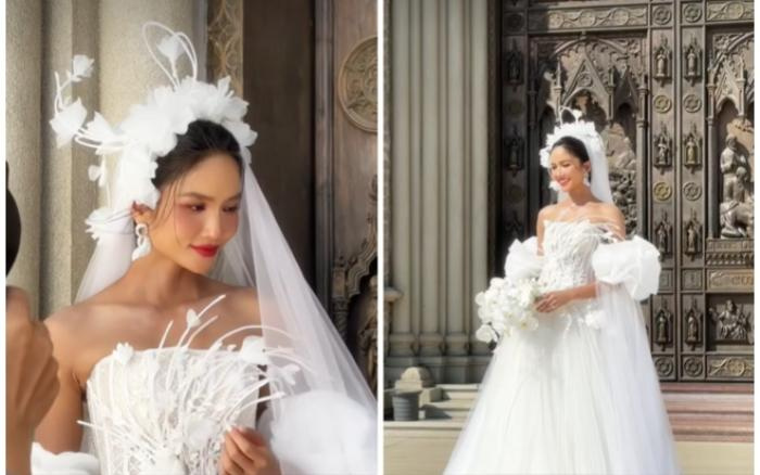 H'Hen Niê khoe khoảnh khắc diện váy cưới khiến dân tình rần rần  