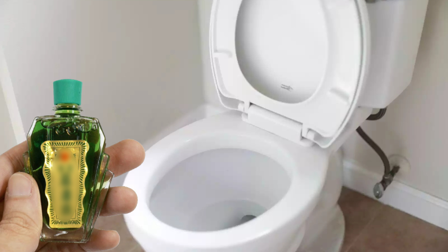 Nhỏ vài giọt dầu gió vào bồn cầu giúp khử mùi hôi một cách hiệu quả.