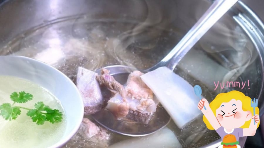 Hầm xương nước trong ngon không cần ninh lâu