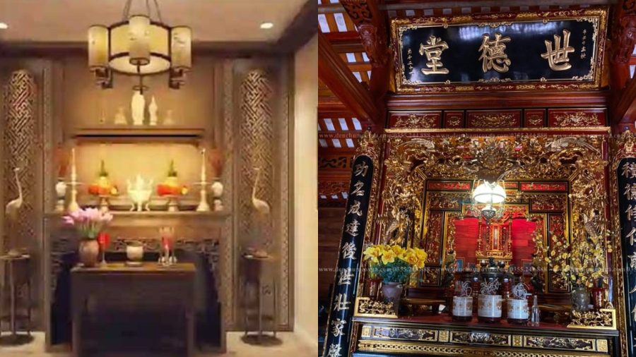 Khu thờ cúng chỉ nên dùng ánh sáng nhẹ