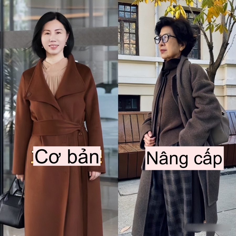 Áo khoác dạ là món đồ không thể thiếu trong mùa đông của phụ nữ trung niên.