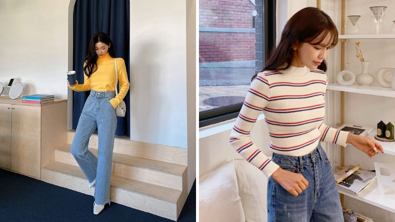 Trong những ngày lạnh, quần jeans cạp cao không chỉ giúp giữ ấm mà còn là 