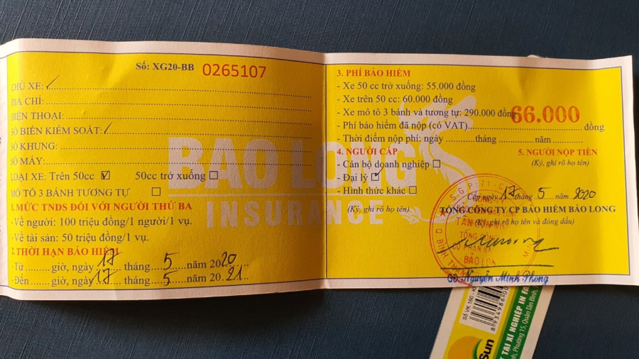 Trường hợp có BHXM nhưng bị rách có bị xử phạt?