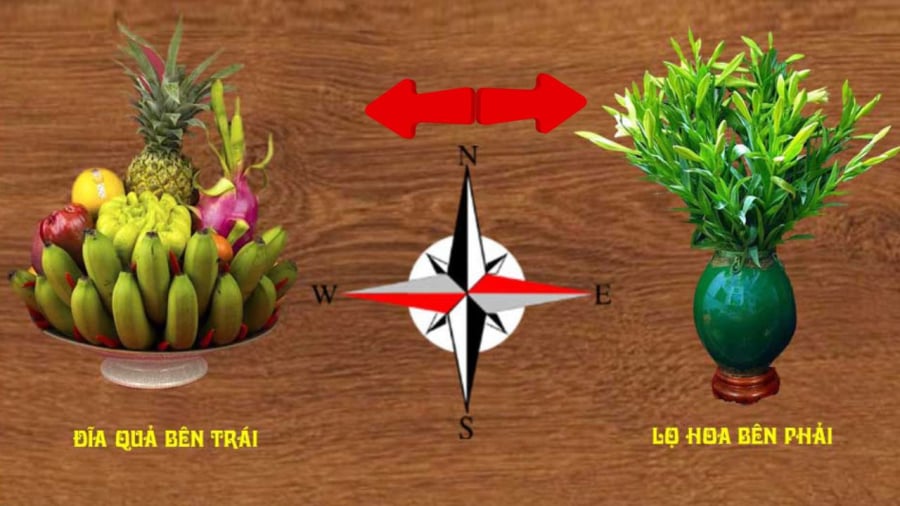 Dâng hoa cúng Rằm lên bàn thờ nên đặt bên trái hay bên phải mới đúng?  