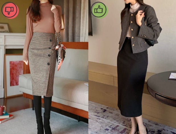 Chân váy này hiện tại đã mất dần sức hút vì mang lại cảm giác lỗi mốt và thiếu sự tinh tế.