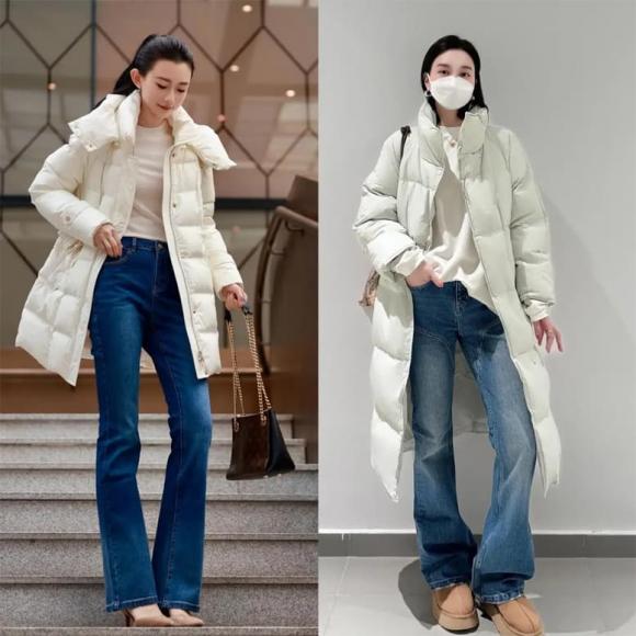  Áo khoác trắng không chỉ mang lại cảm giác tươi mới, mà còn làm bạn nổi bật giữa những tông màu tối. 
