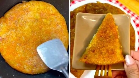 Khi bánh đã rán xong, hãy xếp bánh ra đĩa và thưởng thức ngay khi còn nóng.