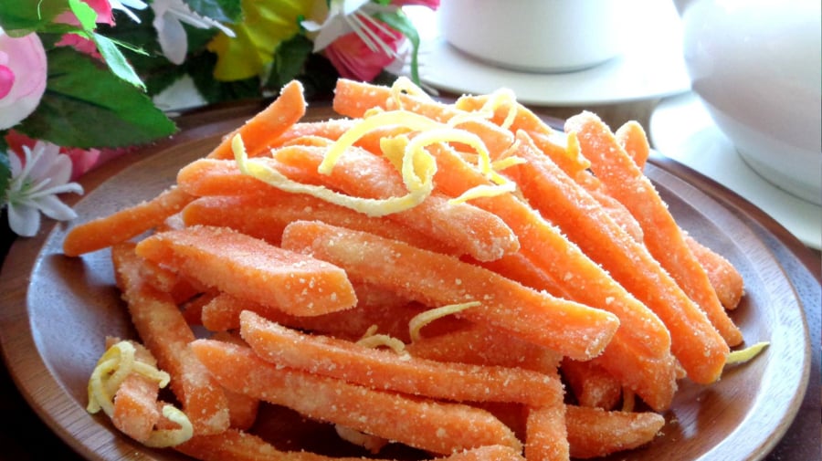 Thành phẩm mứt khoai lang