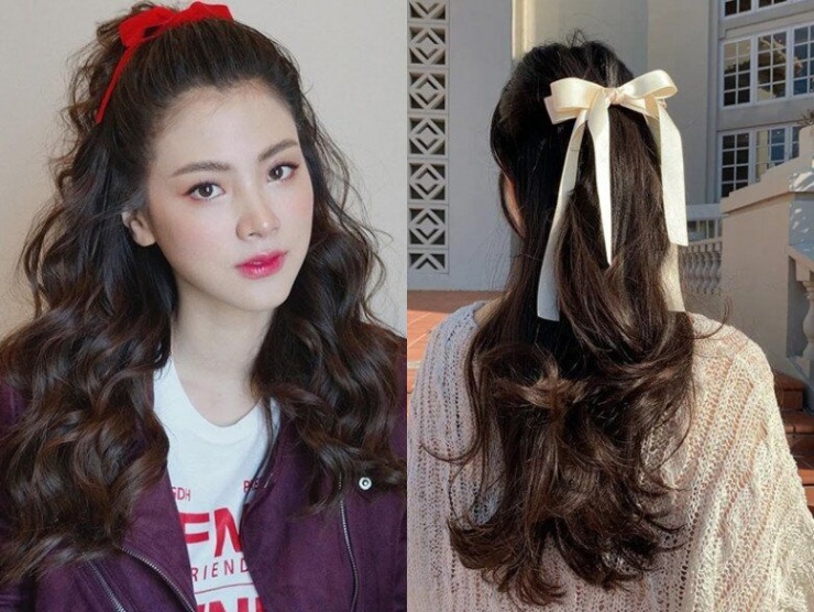 Kiểu tóc buộc nửa đầu mang lại vẻ ngoài trẻ trung, tươi tắn và phù hợp với nhiều phong cách khác nhau.
