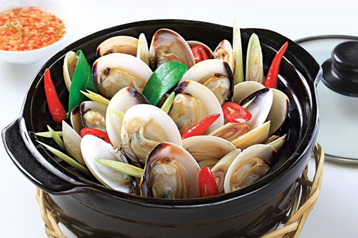 Ngao hấp bia sả