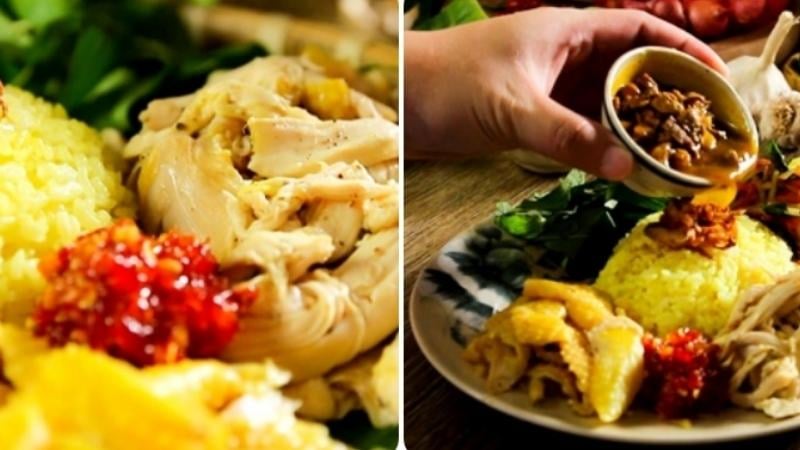 Thành phẩm cơm gà Hội An chuẩn vị  
