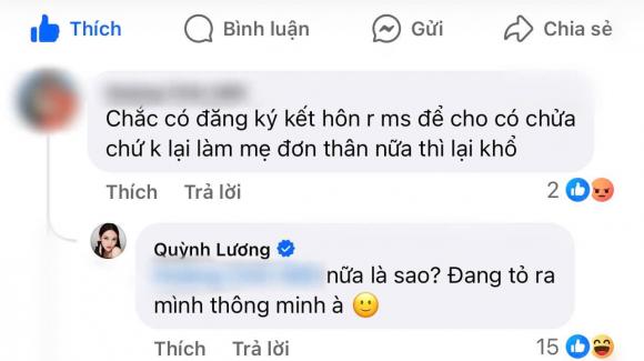 Quỳnh Lương đáp trả khi dân mạng khuyên nên kết hôn trước khi bầu bí