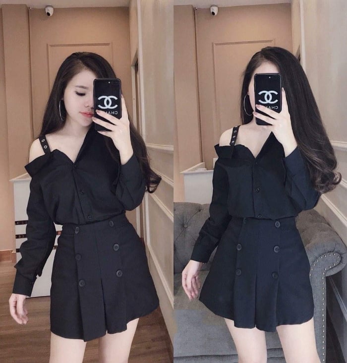 Nếu trời se lạnh, bạn có thể chọn áo trễ vai tay dài để giữ ấm mà vẫn giữ được vẻ ngoài duyên dáng.    