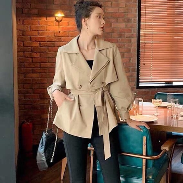 Áo trench coat dáng ngắn