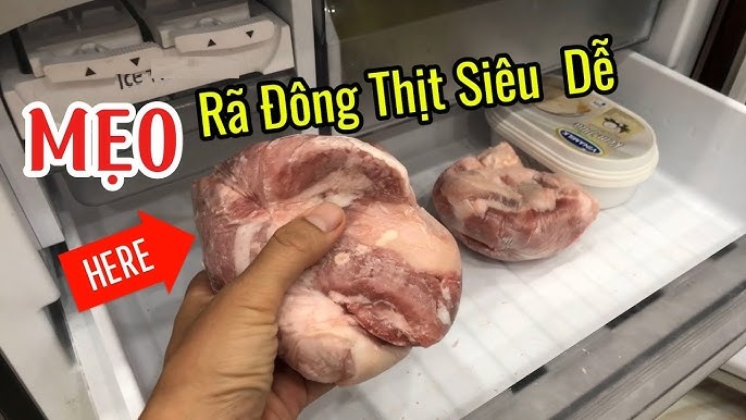 Rã đông thịt cần thêm vài giọt giấm hoặc rượu trắng, thịt cứng như đá chỉ cần 10 phút là mềm tươi